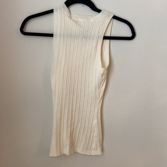 NWT Rachel Parcell Ivory Cable Tank - Picture 4 of 6
